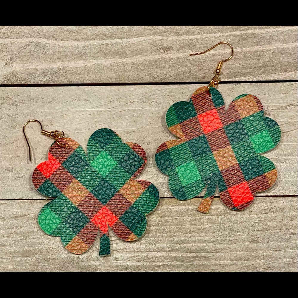 Faux Printed Leather Earrings